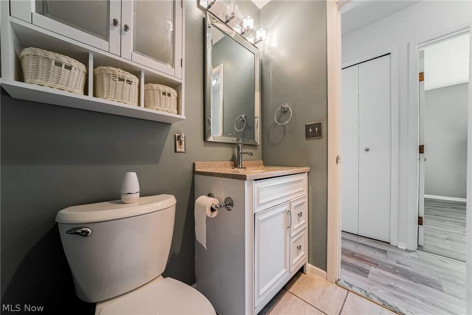 Bathroom vanity and storage at Unit 413